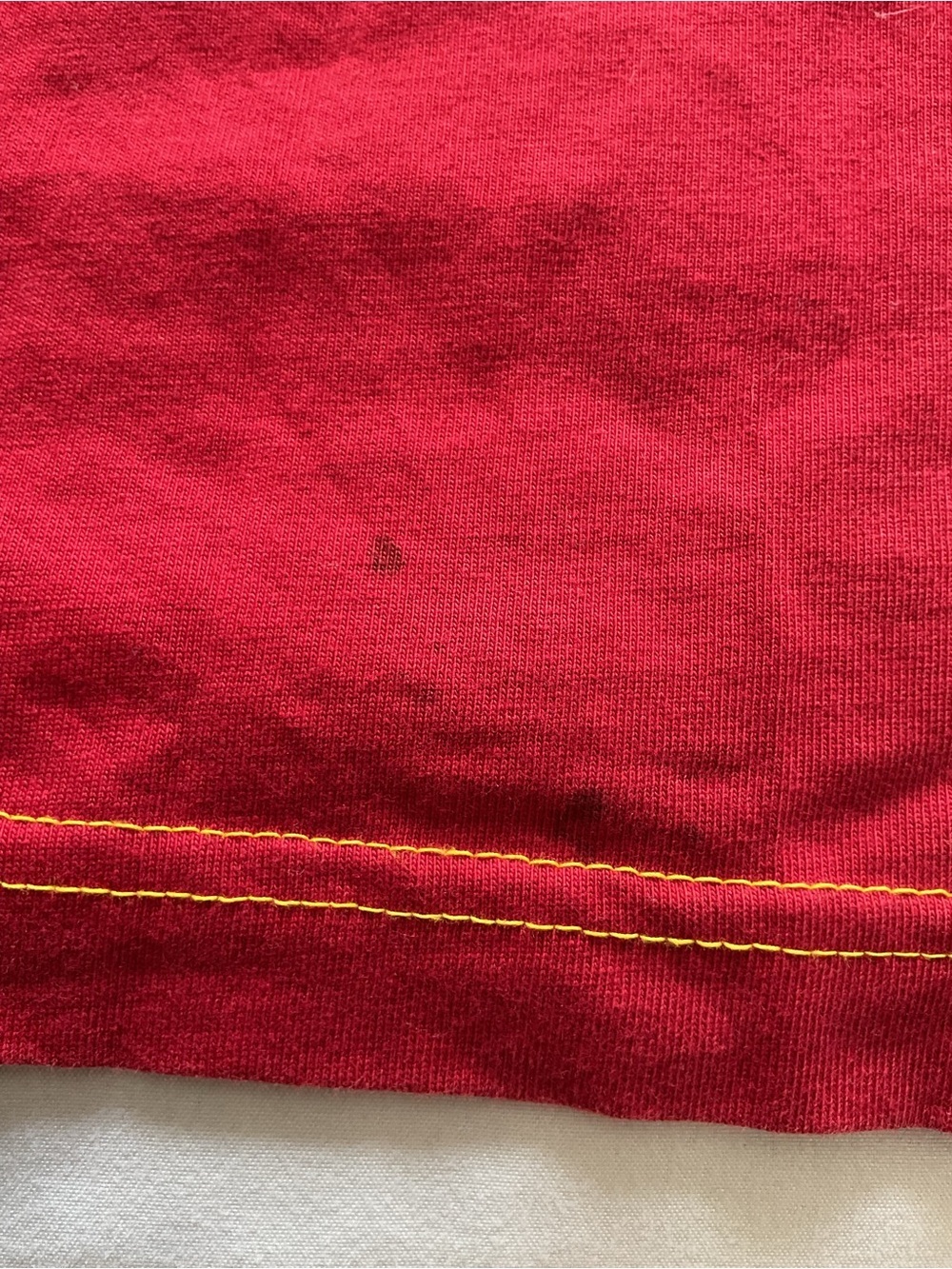 adidas Men’s Red Crew Tee with White Logo - Picture 6 of 9